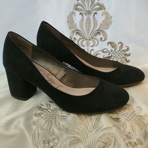 Libby Edelman Black Jenna Block Heel Shoes Size 7